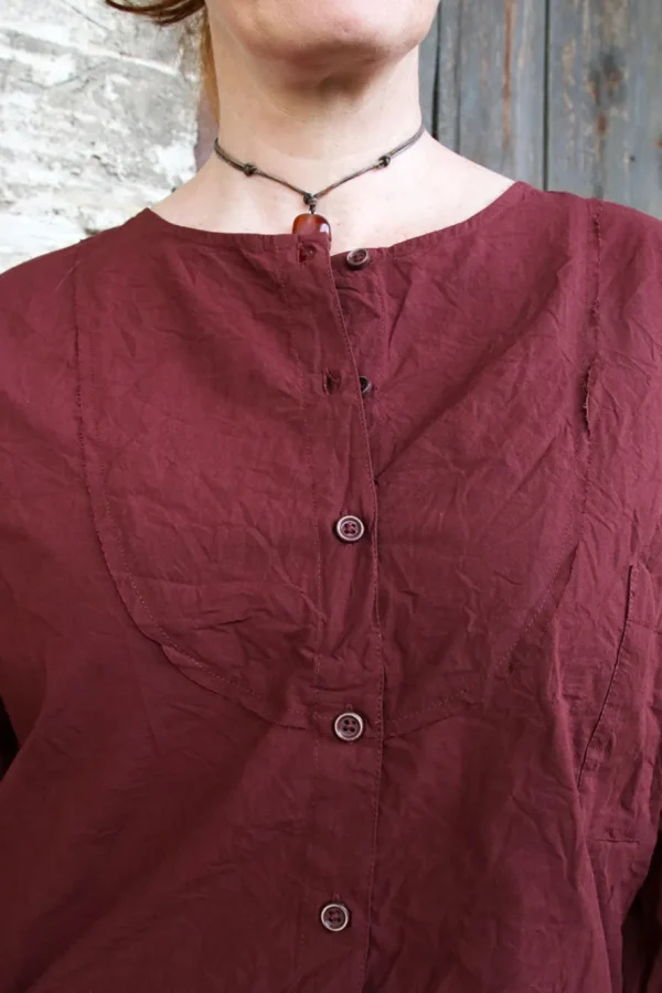 Blusen*Ewa i Walla * Bluse 44103 IRELA in burgunder rot (burgundy) - reine Knitterbaumwolle