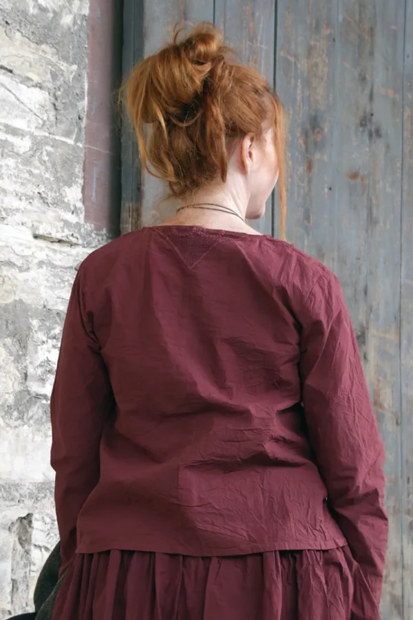 Blusen*Ewa i Walla * Bluse 44107 LOIS in burgunder rot (burgundy) - reine Knitterbaumwolle