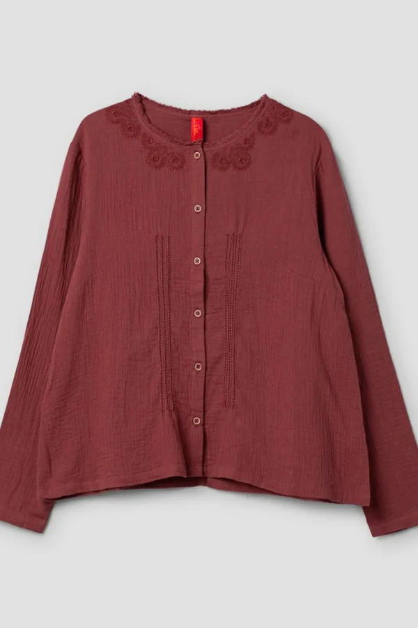 Blusen*Ewa i Walla * Bluse 44104 SIGYN in burgunder rot (burgundy) - softe Winterbaumwolle