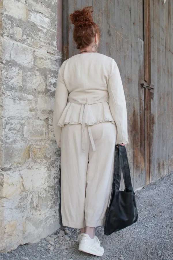 Hosen*Ewa i Walla Hose 11397 BOTVI in creme (bone white) - softer Twill aus Leinen & Baumwolle