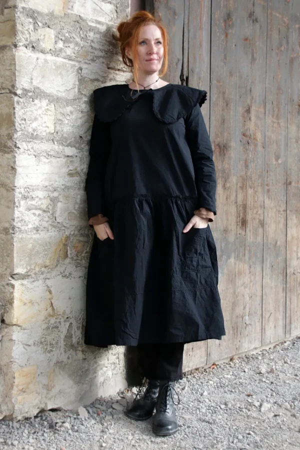 Kleider*Ewa i Walla * Kleid 55865 LEONOR in schwarz (black) - reine Knitterbaumwolle