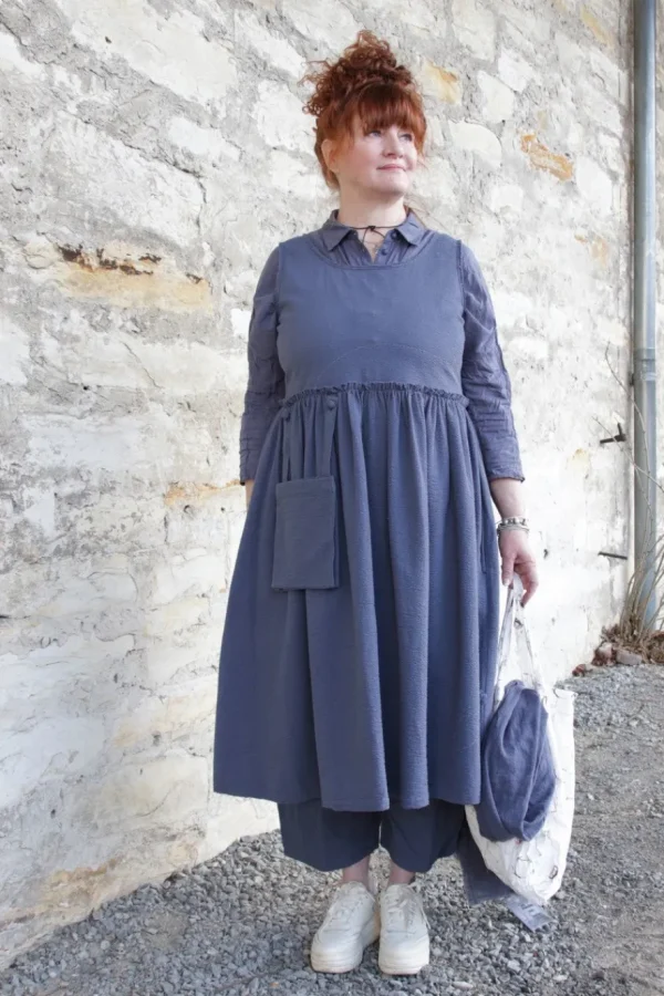 Kleider*Ewa i Walla Kleid 55895 RUBY in blau (blue) - Seersucker aus reiner Baumwolle