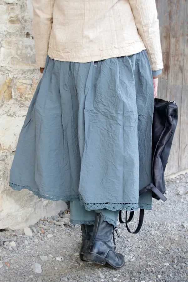 Röcke*Ewa i Walla * Rock 22239 GITTE in blau grau (storm blue) - reine Knitterbaumwolle
