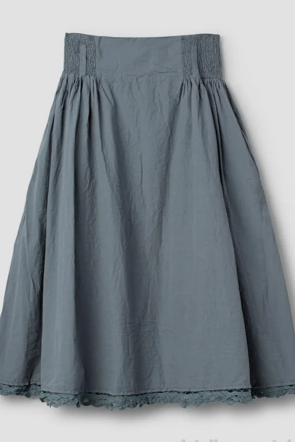 Röcke*Ewa i Walla * Rock 22239 GITTE in blau grau (storm blue) - reine Knitterbaumwolle