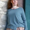 Shirts*Ewa i Walla * Shirt 44987 GISELA in blau grau (storm blue) - softer Jersey aus reiner Baumwolle