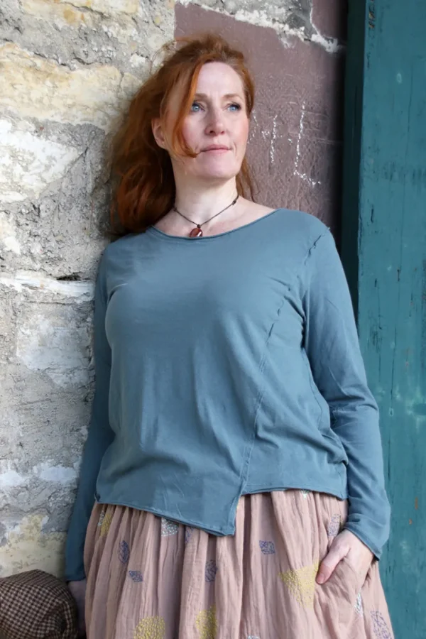 Shirts*Ewa i Walla * Shirt 44987 GISELA in blau grau (storm blue) - softer Jersey aus reiner Baumwolle