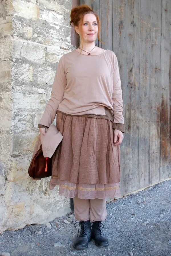 Shirts*Ewa i Walla * Shirt 44987 GISELA in zartem altrose (taupe) - softer Jersey aus reiner Baumwolle