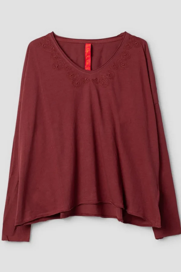 Shirts*Ewa i Walla * Shirt 44985 GYRID in burgunder rot (burgundy) - Jersey aus reiner Baumwolle