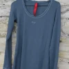 Shirts*Ewa i Walla Shirt 44640 in taubenblau mit zarten Muster - reine Baumwolle