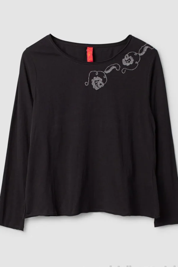 Shirts*Ewa i Walla Shirt 44943 TYRA in vintage schwarz (black) - Jersey aus reiner Baumwolle