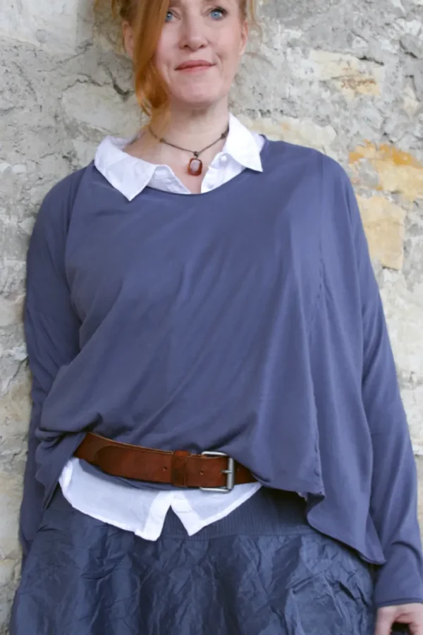 Shirts*Ewa i Walla Shirt ZITA 44146 in blau (blue) - softes Jersey aus reiner Baumwolle