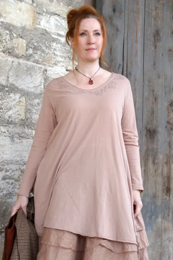 Shirts*Ewa i Walla * Tunika 44986 DANIA in altrosa (taupe) - softer Jersey aus reiner Baumwolle