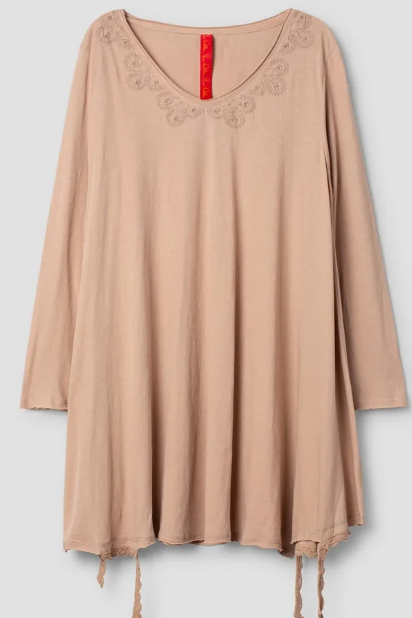 Shirts*Ewa i Walla * Tunika 44986 DANIA in altrosa (taupe) - softer Jersey aus reiner Baumwolle