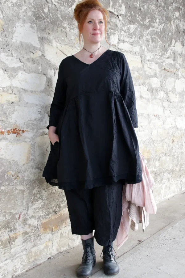 Tunika*Ewa i Walla Tunika MADICKEN 44129 in schwarz (black)- reine Kitterbaumwolle