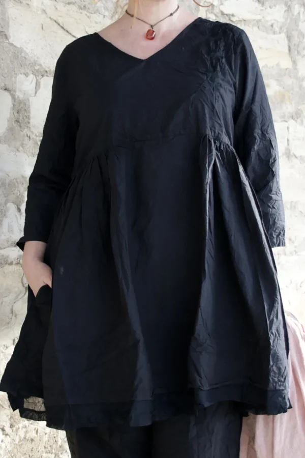 Tunika*Ewa i Walla Tunika MADICKEN 44129 in schwarz (black)- reine Kitterbaumwolle