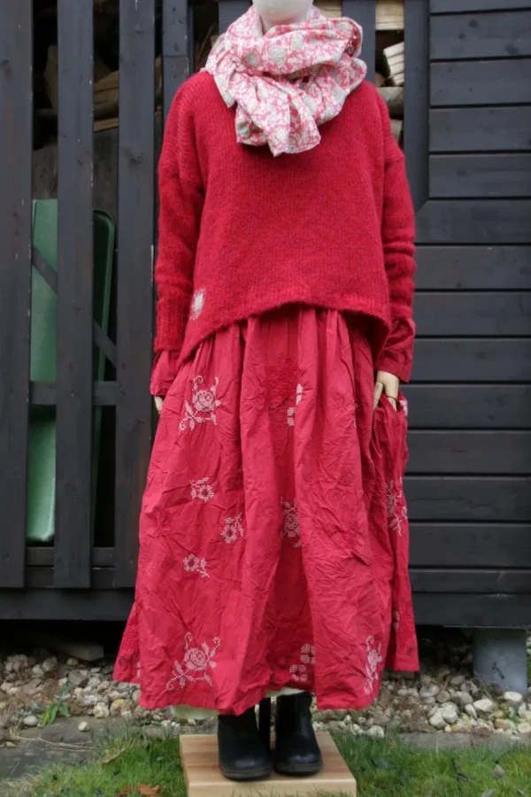 Kleider*Ewa i Walla WINTER SPECIAL EDITION Kleid JASMIN 55938 in rot (red) - reine Knitterbaumwolle