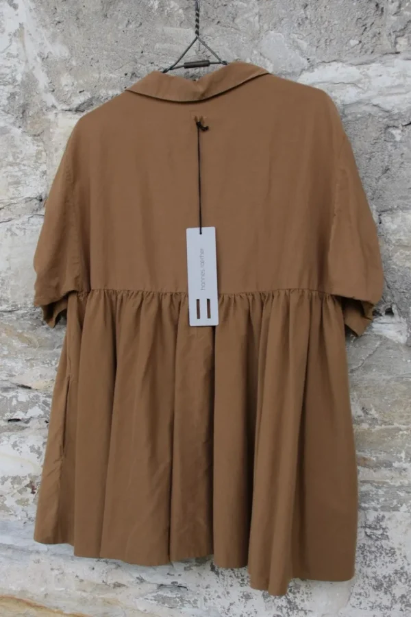 Blusen*Hannes Roether Bluse CYNAR 210852 in camel (oase) - Baumwolle & exklusive Seide