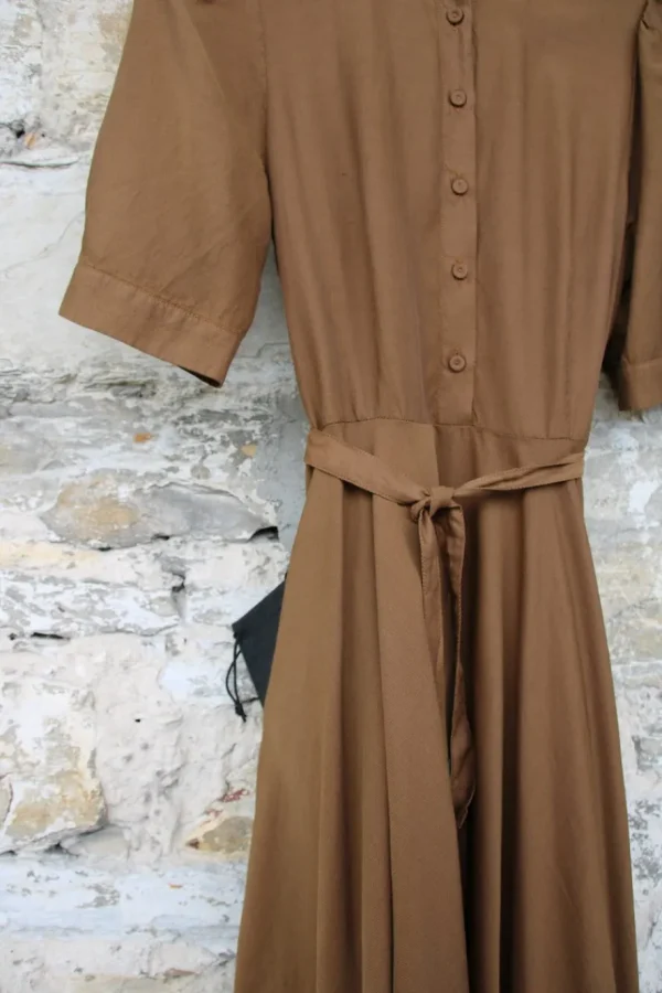 Kleider*Hannes Roether Maxi-Kleid 210840 KONFEKT in camel - Cupro & Baumwolle