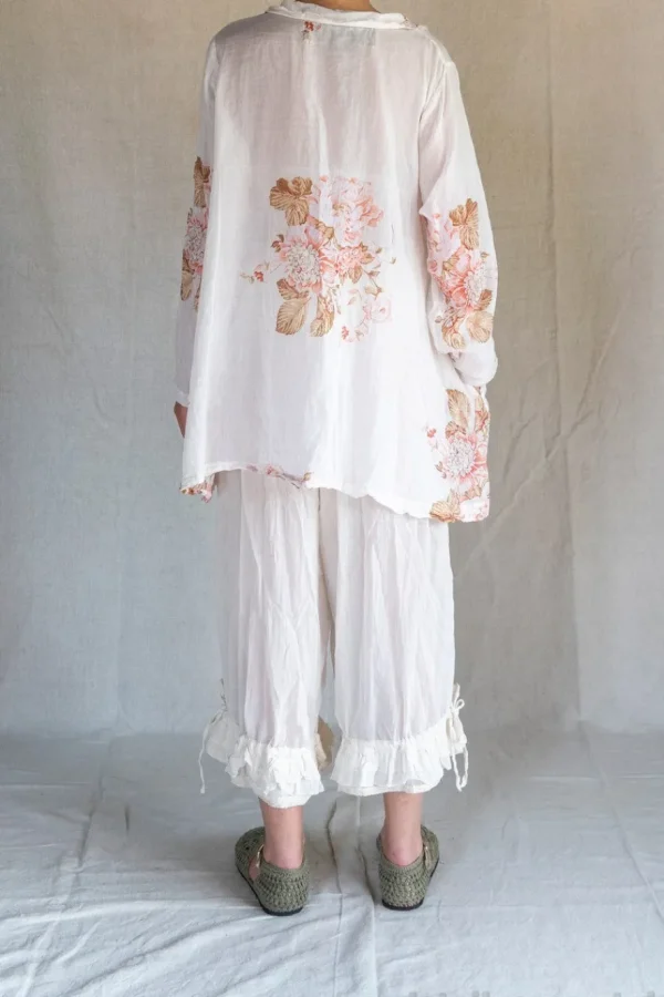 Tunika | Blusen*Les Ours Hemd CAMILA im antiken weiss mit Flowerprint - softe, reine Baumwolle