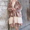 Jacken*Les Ours Jacke PISSENLIT in altrose mit Flowerprint - kuscheliger Samt aus reiner Baumwolle